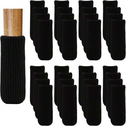 Cloth Table And Chair Leg Socks Woolen High Elastic Floor Protectors Non Slip Chair Leg Feet Socks Covers Furniture Caps Set, Fit Diameter From, Knitted Furniture Pads