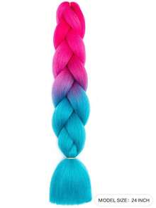 24 pulgadas (60,96 cm) extensiones de cabello trenzado sintético de gran tamaño con degradado, cabello trenzado de ganchillo sintético resistente al calor - Multicolor - Ver 2