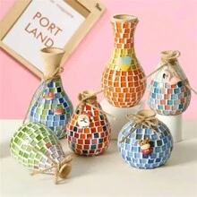 720 peças/Caixa Mosaico de Vidro Vibrante - Peças Decorativas Quadradas Premium para Arte Criativa, Pintura, Joias Artesanais e Projetos de DIY