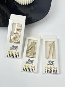1pc Paper Cake Topper, Number Design Cake Top Decoration For Birthday Party - Rose Gold - View 4