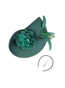 1 chiếc mũ tiệc trà Fascinator cho phụ nữ Kentucky Headwear Derby Pillbox vành rộng cho tiệc cưới Cocktail (Họa tiết bướm ngẫu nhiên) - mũ rơm hình bướm - Xem 7