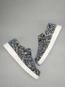 كاجوال وراحة حذاء لوفر خفيف الوزن بطبعات الغرافيتي للرجال