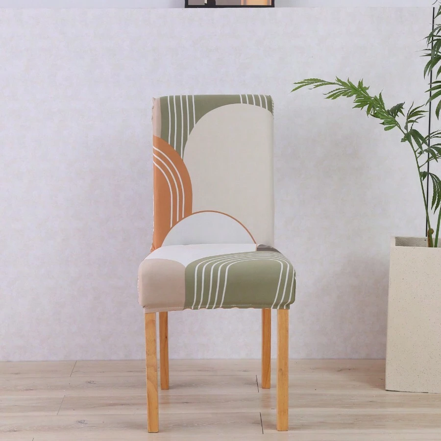 1 件弹性椅套，涤纶椅套，适合家庭和酒店使用 - 亮橙色 - 查看 1