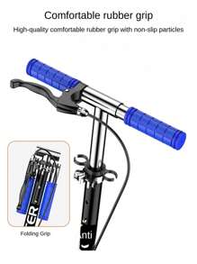 A Pedal Scooter, A Campus Commuting Vehicle, With A Foldable Design, Made Of Aluminum Alloy Material, PU Tires, Rebound Foot Support, Adjustable Height, Frosted Particle Pedals, Anti Slip Handle, Suitable For Use By All Ages