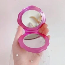 Gương vỏ lấp lánh, Gương trang điểm phóng đại hai mặt, Gương nhỏ gọn cầm tay gấp gọn, Gương trang điểm du lịch, Quà tặng tiệc nhỏ tinh tế - Nhiều màu - Xem 4