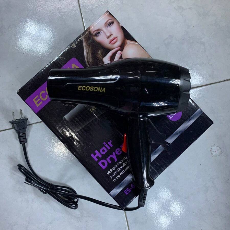 Mini secadora eléctrica para el cabello gwd con consumo de 1200 watts Secadora de bolsillo facil de transportar,tipo de estudiante barberia - Negro - Ver 1