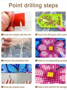 5D DIY Dragonfly Mosaic Diamond Painting Kit, Diamond Embroidery Home Decor Wall Landscape Artwork