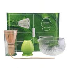 4PCS/Set Japanese Style Glass Matcha Set, Including Glass Tea Bowl, Tea Stand, Spoon, And Tea Whisk, Excellent Gift For Ceremonies And Traditional Japanese Decoration Back To School - B - مشاهدة 21