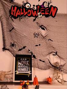 Burlap Horror Decorations For Halloween Party, Black Creepy Cloth - Multicolor - View 4