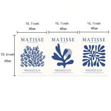 Set Of 3 Blue Matisse Print Canvas Paintings Boho Matisse Exhibition Museum Poster Retro Blue Wall Art Idear For Bar Bedroom Living Room Home Decor Unframed - Multicolor - View 10