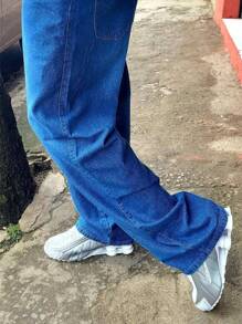 Original Men's Dazzling Denim Balloon Pants Plus Size Baggy - Blue - View 2