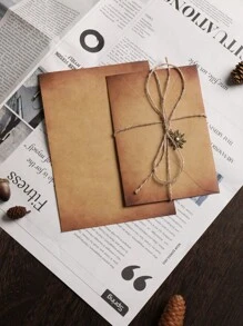 A5 Handwritten Love Letter Paper And Envelope Set, Vintage Kraft Paper, Custom Printed Content, High-Quality Stationery, Romantic Gift For Girlfriend, Birthday, Valentine's Day Back To School