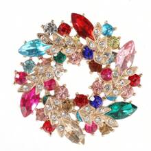 1pc Elegant Lady Style Brooch For Shawl/Cardigan, Decorated With Cercis Canadensis And Silk Scarf Buckle - Purple - View 3