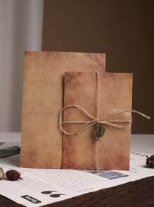 A5 Handwritten Love Letter Paper And Envelope Set, Vintage Kraft Paper, Custom Printed Content, High-Quality Stationery, Romantic Gift For Girlfriend, Birthday, Valentine's Day Back To School