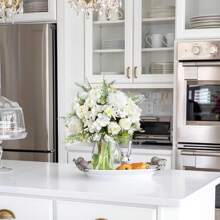 1/3件装仿真花，玫瑰花束，仿真雏菊丝绣球花，仿真植物，房间装饰，秋季装饰，餐桌摆件，情人节礼物，生日派对装饰，婚礼花篮，新娘手捧鲜花，家居装饰，餐厅，卧室，窗台，花瓶，装饰品，新年装饰，户外花园，开学季 - 白色 - 查看 8