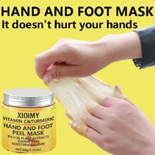 Xioimy 1.764 盎司姜黄和维生素 C 手膜，深层保湿手部护理，紧致、亮泽和平滑肌肤，适合粗糙的手部和所有皮肤类型