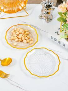 6 件/套亚克力金边餐盘和碗碟、野营盘、厨房/户外/餐厅可用洗碗机清洗的圣诞礼物 - 彩色 - 查看 7