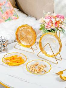 6 件/套亚克力金边餐盘和碗碟、野营盘、厨房/户外/餐厅可用洗碗机清洗的圣诞礼物 - 彩色 - 查看 1