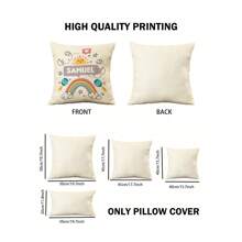 1 Peça de Fronha Personalizada de Linho para Decoração Doméstica, Dia dos Namorados, Natal, Ação de Graças, Padrão de Ano Novo, Foto de Bebê/Casal/Família, Presente Memorial de Casal de Casamento, Impressão Unilateral, Sem Enchimento.