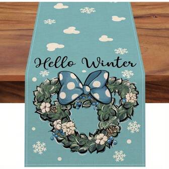 1 件/4 件/6 件圣诞桌旗桌垫餐桌，季节性圣诞厨房餐桌装饰适用于室内家庭聚会