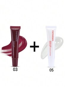 1支水光飽滿唇彩液體口紅唇蜜保濕豐唇玻璃唇油 - 彩色 - 查看 27