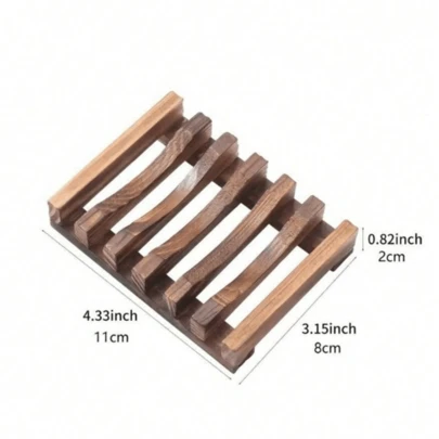 1 cái giá đựng xà phòng bằng gỗ tre có lỗ thoát nước, phụ kiện phòng tắm, dụng cụ nhà tắm