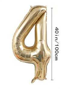 2-Piece Set Of 40 Inch Light Gold Digital Balloon, Platinum Giant Foil, Polyester Film, Helium Large Digital Balloon, Champagne Gold Birthday Digital Giant Balloon, Anniversary Commemorative Events, Party Decoration Supplies, Christmas - Gold - View 54