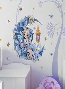 Cartoon Mermaid Princess Stickers For Girls Room, Nursery Decor,  Removable Wall Stickers