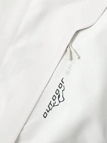 Men's Wind And Water Resistant Outdoor Jacket - Black and White - View 4