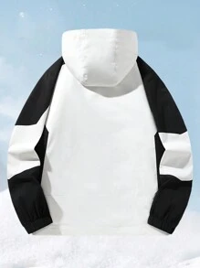 Men's Wind And Water Resistant Outdoor Jacket - Black and White - View 2