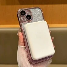 1 pieza Funda de teléfono de TPU con baño electrolítico morado y protector de lente de cámara, funda protectora antichoque compatible con 15 Pro Max, 14, 13, 12, 11 - Morado - Ver 4