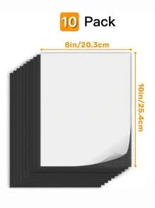 5/10 Pcs Adhesive Magnetic Sheets 8" X 10", Flexible Magnetic Sheet, With Adhesive Backing, Photo Magnets Best Gifts Birthday - Black - View 5