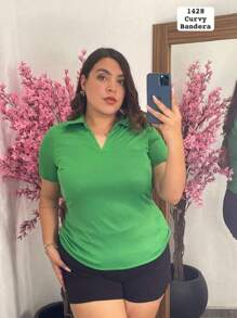 Plus Size Blouses - Lime Green - View 1