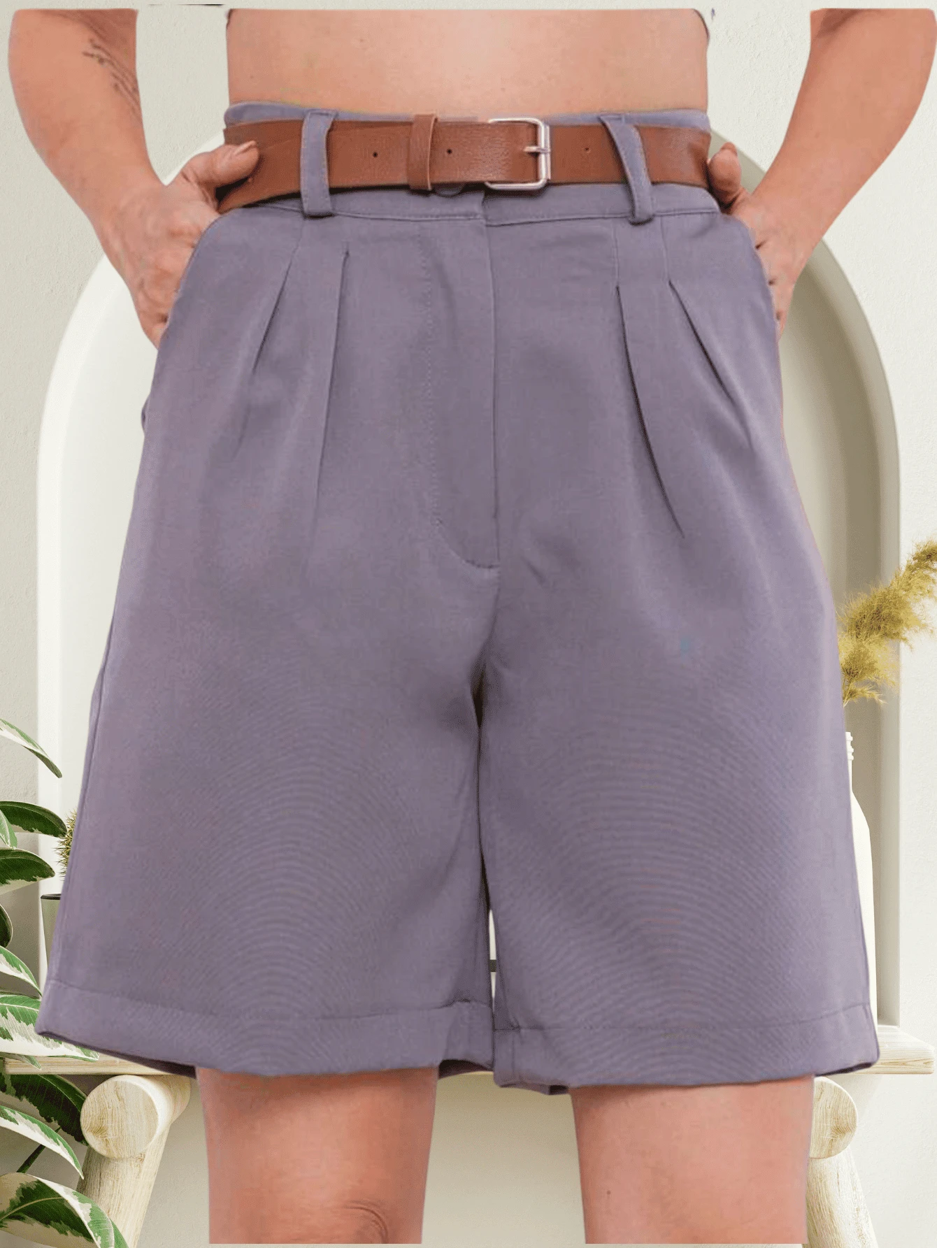 Bermuda Tailoring Without Belt - Moda Gringa - Summer 2024 - Gris Oscuro - Ver 1