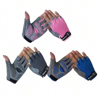 1 paire de gants à doigts courts respirants et antidérapants unisexes pour adolescents, pour sports, cyclisme, entraînement