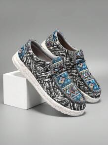 كاجوال وراحة حذاء لوفر خفيف الوزن بطبعات الغرافيتي للرجال