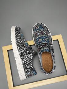 كاجوال وراحة حذاء لوفر خفيف الوزن بطبعات الغرافيتي للرجال