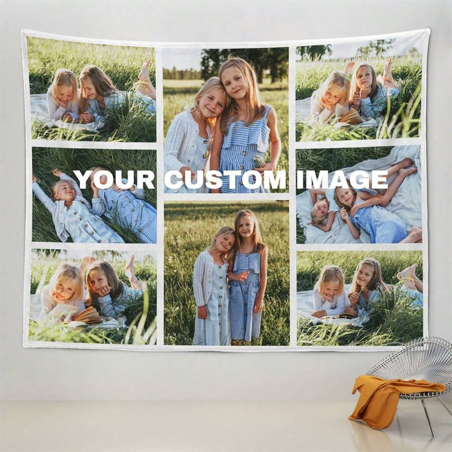 1pc Custom Tapestry Upload Images Personalized, Customized Backdrop Banner Print Any Of Your Design Photo/Text/Logo Wall Hanging Art Decor For Wedding, Family, Festival,Birthday Gifts, Wall Art, Custom Flags, Home Decor, Room Decor, Flags For Room, Tapestry - White - View 1