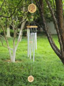 1pc Aluminium Wind Chimes, Memorial Wind Chimes For Garden Decoration, Garden Omaments - Silver - View 7