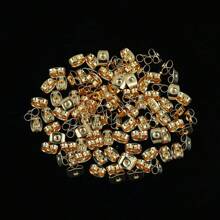 200pcs 6mm Earring Findings, Butterfly Earring Backs, Gold & Silver Color, Jewelry DIY Accessories - One Pack - View 11