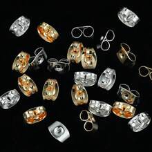 200pcs 6mm Earring Findings, Butterfly Earring Backs, Gold & Silver Color, Jewelry DIY Accessories - One Pack - View 4