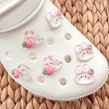 6 Stücke süße Hasen Serie Schuh Dekoration für Damen Clogs Sandalen Dekoration, Schuhe Bastelbedarf