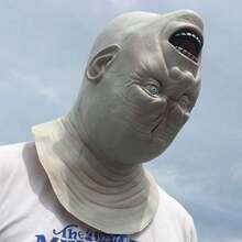 1 Peça Máscara de Rosto de Fantasma do Halloween, Máscara de Demônio com Cabeça Invertida Assustadora, Máscara de Látex de Alienígena Assustadora com Cabeça de Abóbora para Festa a Fantasia e Performance
