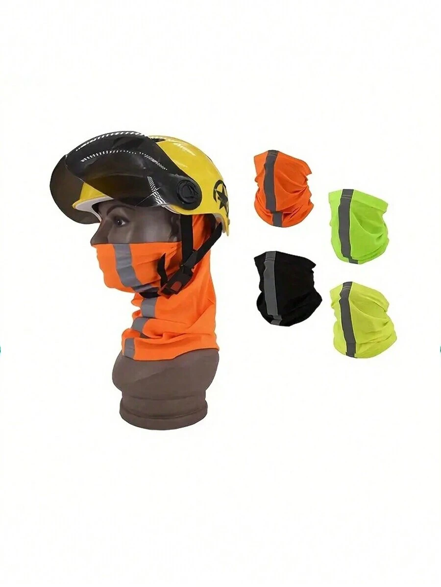 1pc Reflective Neck Gaiter, Breathable Neck Warmer For Cycling, Fishing, UV Protection, Outdoor Work, Sports, Men - Multicolor - View 1