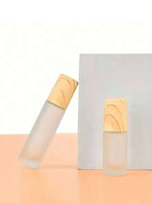 Vial de cristal esmerilado rellenable, botella de aceite esencial, botella de rodillo con bola de acero inoxidable, tapa de grano de madera, botella de perfume de viaje vacía (0.17/0,34 onzas, 5/10ml) Organizador de viaje, esenciales de viaje para la playa, vacaciones de verano, vuelta al colegio - Multicolor - Ver 6