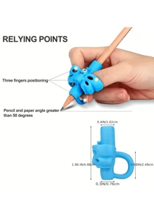 2/4pcs Green TPR Butterfly Shaped 3-Finger Pencil Grip Correction Tools, Writing Training & Educational Supplies, Ergonomic Design - Multicolor - View 7