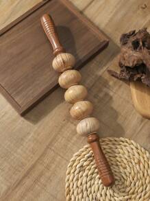 Madebyblanc 6 Styles Natural Wooden Massage Roller For Back, Shoulder, Waist And Leg Relief - Helps Improve Blood Circulation And Relieve Muscle Fatigue, Yoga/Massage Tool - Multicolor - View 11