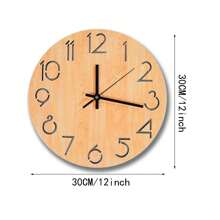 1 Peça Relógio de Parede de Madeira Oca de 30cm, Design Silencioso para Sala de Estar, Quarto, Decoração Doméstica, Cozinha, Escritório, Decoração de Natal, Ano Novo, Dia dos Namorados, Decoração Doméstica, Decoração de Quarto