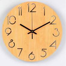 1 Peça Relógio de Parede de Madeira Oca de 30cm, Design Silencioso para Sala de Estar, Quarto, Decoração Doméstica, Cozinha, Escritório, Decoração de Natal, Ano Novo, Dia dos Namorados, Decoração Doméstica, Decoração de Quarto