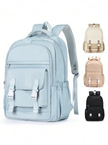 Mochila Escolar, Mochila para Laptop Compatível com Notebook de 15,6 Polegadas, Mochila de Viagem à Prova d'Água, Mochila Escolar para Adolescentes Meninas Meninos e Estudantes, Mochila com Alça Ajustável, Mochila Diária com Vários Bolsos, Mochila para Ir e Voltar do Trabalho, Mochila para Uso Externo, Várias Opções de Cores - Versões Novas e Antigas São Enviadas Aleatoriamente
